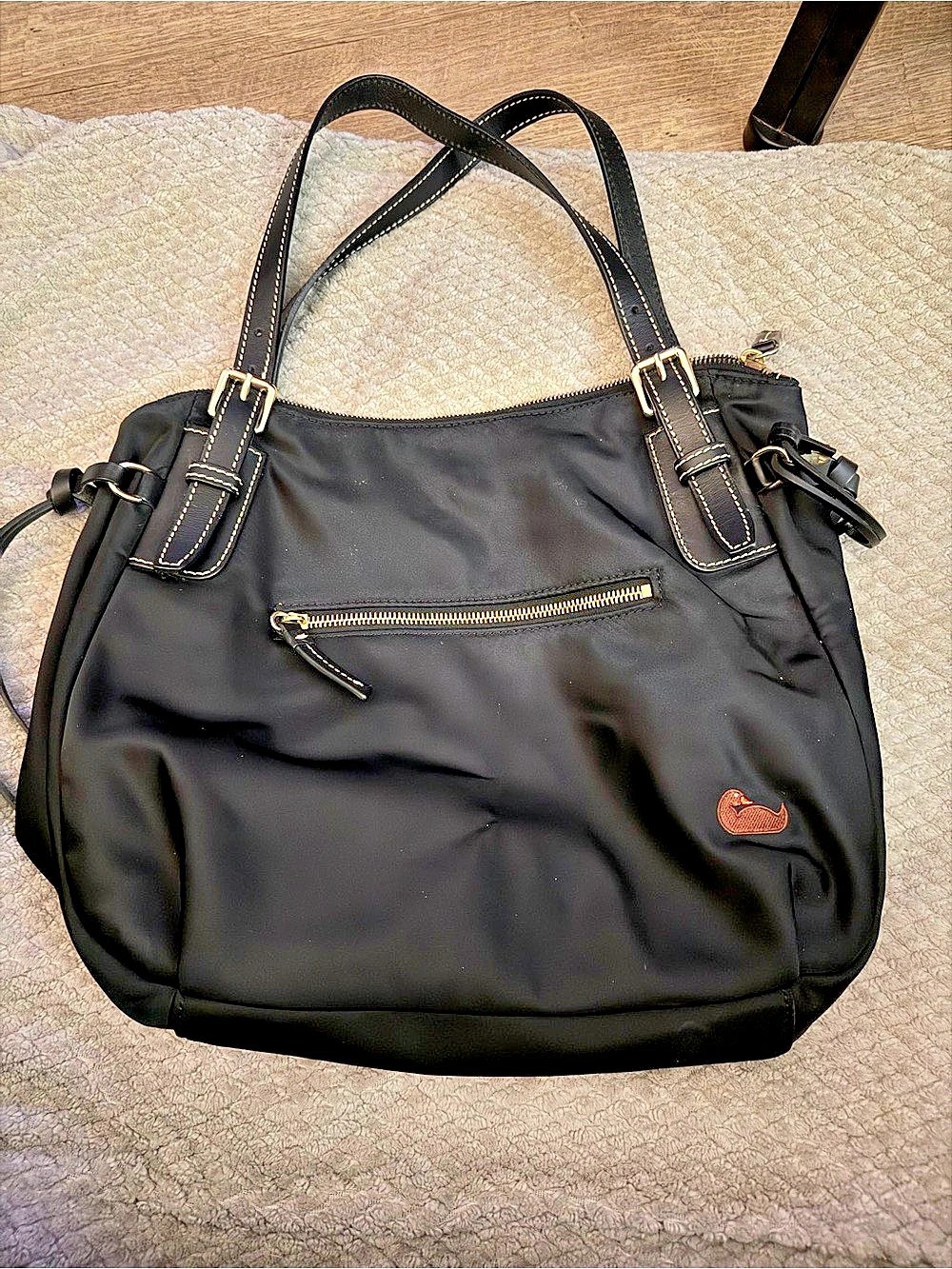 Dooney & Bourke Nylon Front Zip Tote Black
